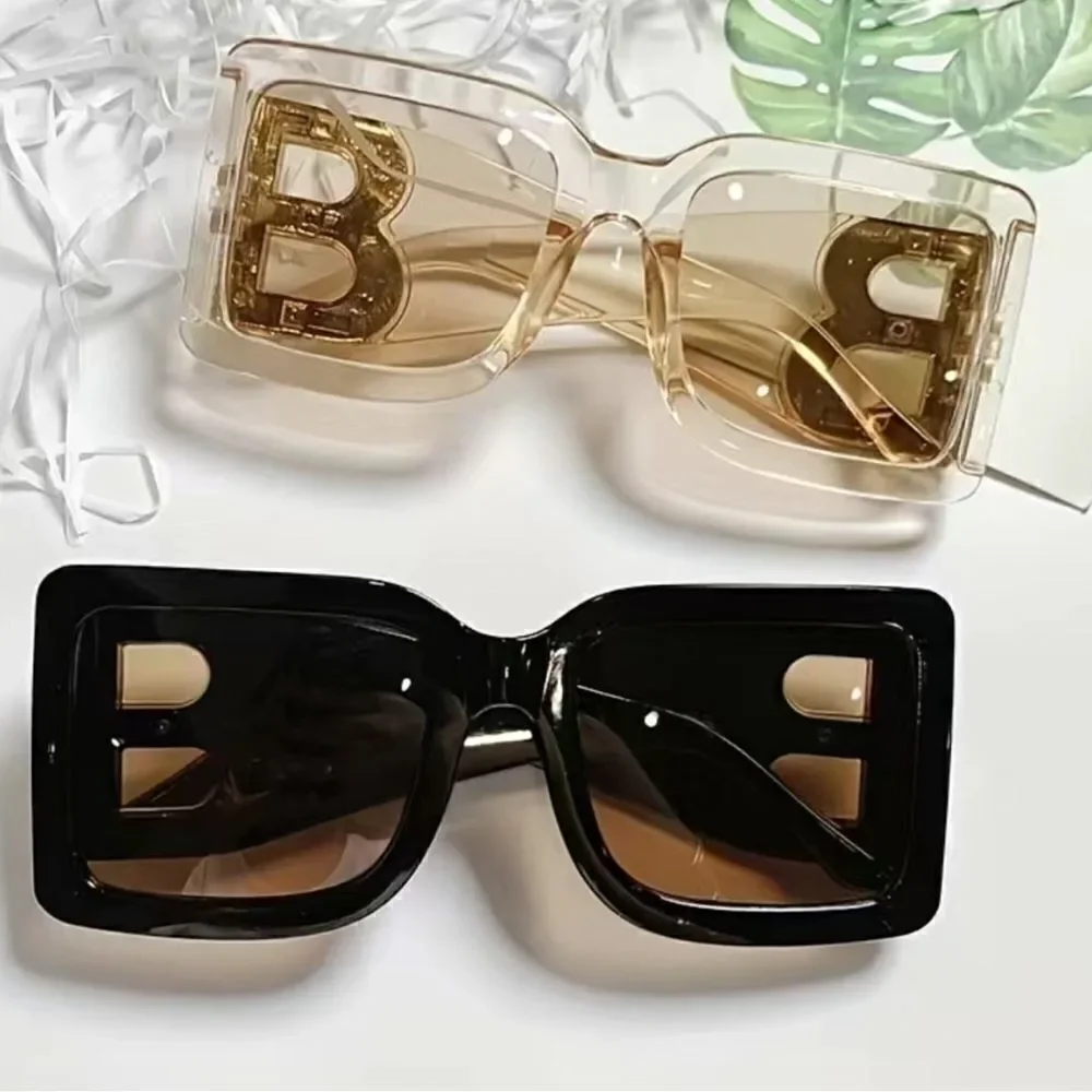 NWT Oversized heavy plastic frame, sunglasses metallic B Decor UV protec…